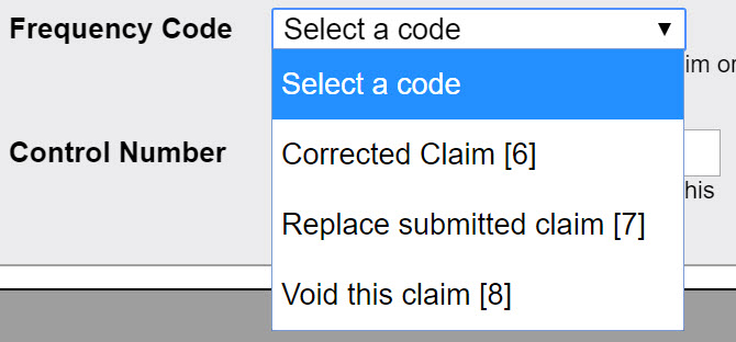 Claim Resubmission Code and Original Reference Number